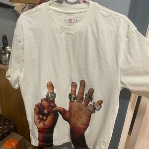 Jordan White Tee with Graphic Design